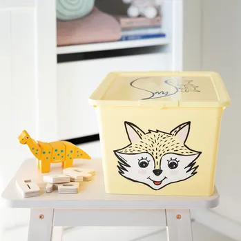 Úložný box BRANQ X Box Animal 48,5 x 36,0 cm - schránka na hračky s víkem