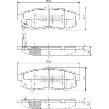 Brzdová destička Sada brzdových destiček, kotoučová brzda NIPPARTS N3613023