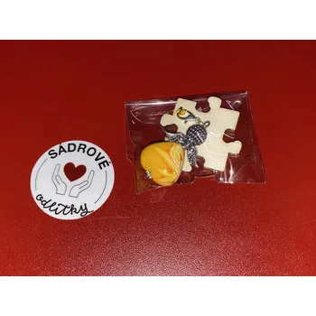 HandMade by VeJa Andílek na dřevěném puzzle (velké srdce)