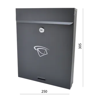 Železářství Poštovní schránka (250x305x60mm), max. formát listu: A4, grafitová