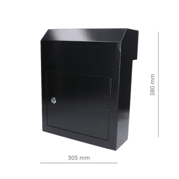 Poštovní schránka Poštovní schránka (380x305x150mm), tloušťka 1.5mm), Max. formát listu: A4, barva: Prášková černá