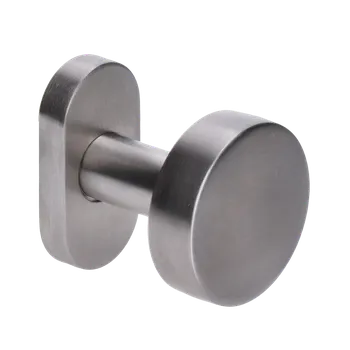 Zábradlí Koule plochá ke klice s oválnou rozetou, pevná, bal.: 1 ks, broušená nerez K320 / AISI304