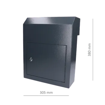 Poštovní schránka Poštovní schránka (380x305x150mm), tloušťka 1.5mm), Max. formát listu: A4, barva: RAL 7016 Antracit