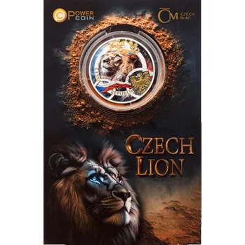 Stříbrná 1oz investiční mince Český lev 2025 kolor proof