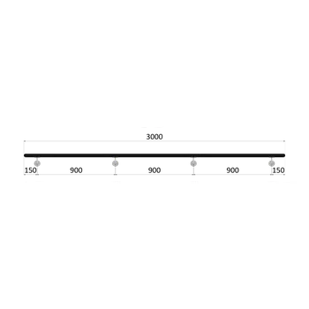 Zábradlí Madlo dřevěné (3000mm), materiál: buk, broušený povrch s černým nátěrem RAL 9005, set: 4 ks úchyt, madlo s ukončením