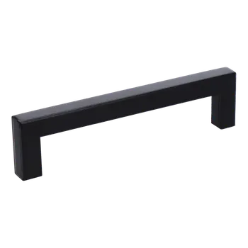 Zábradlí Nerezová úchytka (madlo) pro rozteč 128mm (140x128mm madlo 12x12mm, výška 32mm), dutá, barva: černá, nerez K320 /AISI304, balení obsahuje šrouby