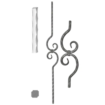 Kovaná výplň zábradlí H 1000xL110mm,12x12mm,válcovaná ocel