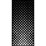 Designová kovová výplň, laserem vypálený vzor 9010, rozměr 1000x2000x2,5 mm +/- 0,5%, bez povrchové úpravy, perforace 22%