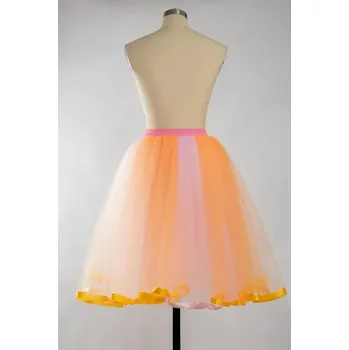 Dámská sukně Nadýchaná tylová sukně s ramínky pro taneční a kostýmní akce Barva (Varianta): Oranžová