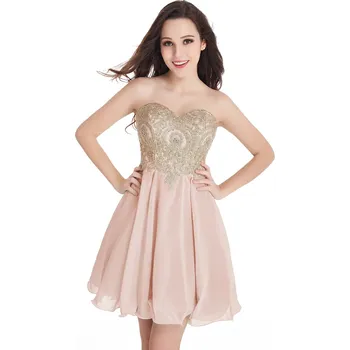 Dámské šaty Krátké šifonové šaty s flitry a páskem pro ples či koktejlovou párty Velikost: XS, Barva (Varianta): CPS406 nude pink