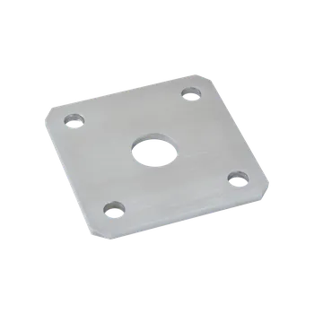 Zábradlí Kotevní deska navařovací k nastavitelným pantům (100x100x5 mm), otvor ø 25 mm, broušená nerez / AISI304