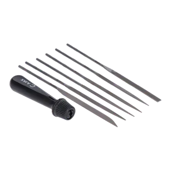 6 dílná sada jehlových pilníků, délka 180mm, sek 2, plastový držák