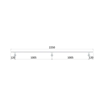 Zábradlí Madlo 2250mm (set:3ks úchyt, madlo 40x40mm s ukončením), brúsená nerez K320 /AISI304