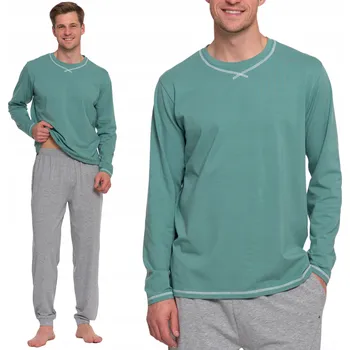 Pánské pyžamo PÁNSKÉ BAVLNĚNÉ PYŽAMO S DLOUHÝM RUKÁVEM DVOUDÍLNÉ MORAJ POHODLNÉ XXL