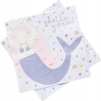 Papírový ubrousek Narozeninové ubrousky pro děti Mořská panna podmořský svět 33x33 cm 16 ks
