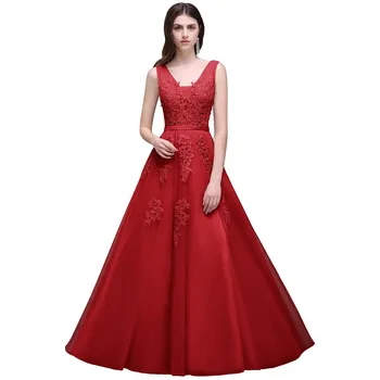 Dámské šaty Dlouhé večerní šaty s korálky a krajkou pro slavnostní příležitost Barva: Červená, Velikost: 4XL