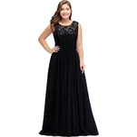 Dlouhé společenské šaty s výstřihem do V pro večerní oslavy Barva: Černá, Velikost: 7XL