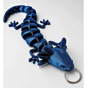 3D Flexi Axolotl na klíče | Svíčkománie3D | Barva: Modro-černá lesklá