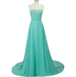 Večerní šaty s flitry, iluzí výstřihu a plisovanou sukní Barva: Světle zelená, Velikost: 4XL