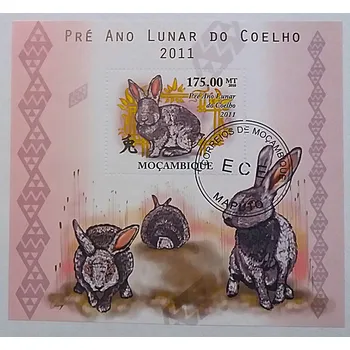 Poštovní známka Aršík Mozambique - králíci