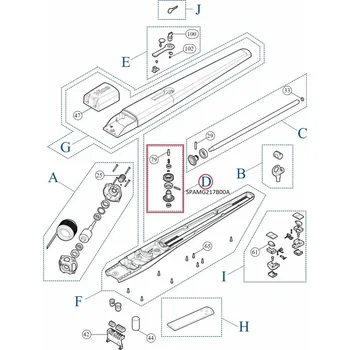 Pohon brány SPAMG217B00A kit převodovky TO4005 / TO4006/ TO5015/ TO5016