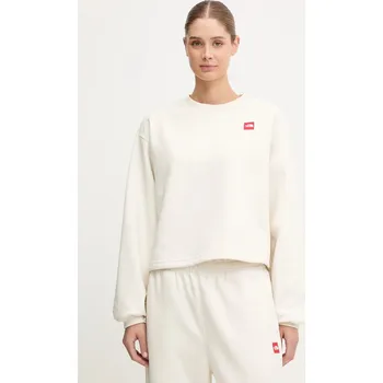 Dámská mikina Mikina The North Face Redbox dámská, béžová barva, s aplikací, NF0A8EFYQLI1 01X, vel. S