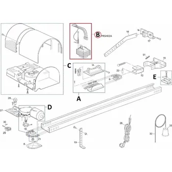 Pohon brány PRSH02A kit transformátoru pro SHEL75