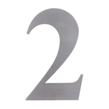 Zábradlí Číslo domovní 2, (156x1.5mm), s 3M páskou, broušená nerez K320/AISI 304