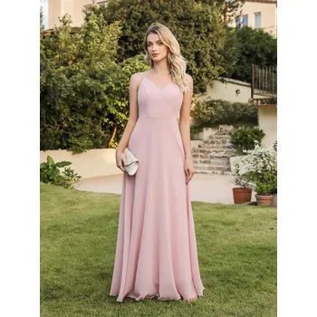 Dámské šaty Dlouhé šaty na ramínka s krajkovými detaily a otevřenými zády Barva: Růžová, Velikost: 3XL