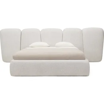 Postel Dvoulůžková čalouněná postel Fencee 160x200 světle béžová