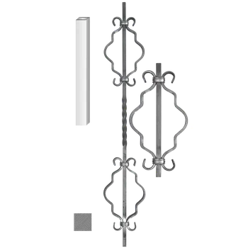 Zábradlí Kovaná výplň zábradlí H 900xL 150mm,12x12mm,12x6mm