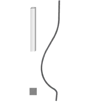 Kovaná výplň zábradlí H 900 x L 170 mm,12 x 12 mm,hladká ocel