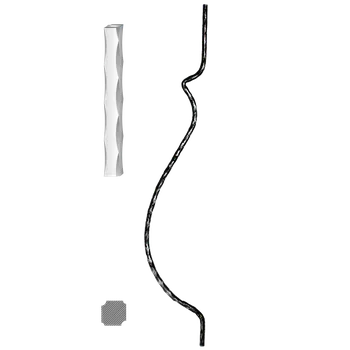 Zábradlí Kovaná výplň zábradlí H 900 x L 160 mm,12x12 mm,válcovaná ocel