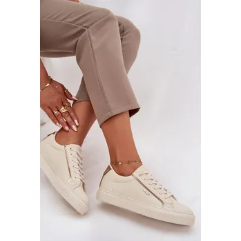 Dámské tenisky Dámské tenisky z ECO kůže Big Star – béžové/zlaté Velikost: 38