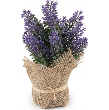 umělá květina Umělá levandule v jutovém obalu