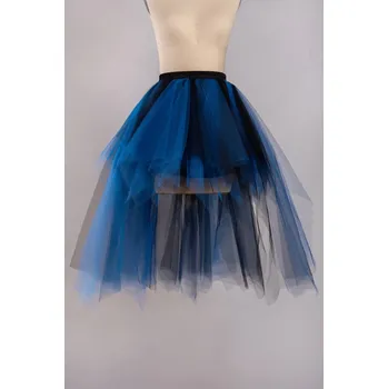 Dámská sukně Asymetrická tylová sukně s plisováním pro tanec a společenské akce Barva: Modrá