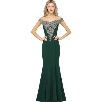 Dámské šaty Dlouhé šaty bez ramen s krajkovými detaily a vlečkou pro večer Barva: Tmavě Zelená, Velikost: S