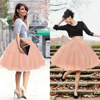 Dámská sukně Krátká tylová sukně s pružným pasem pro ples nebo taneční akce Barva: Růžová
