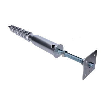 Zemní vrut Zemní šroub / zemní vrut - pätka piliera M24, 110x110x900mm, zinková barva