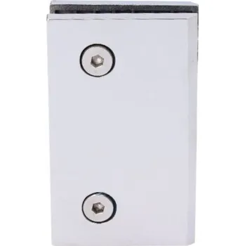 Držák na skleněný dveřní systém, mezi stěnu a sklo, 90x53mm, tloušťka skla 8-10mm, leštěná nerez AISI304