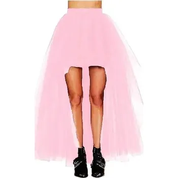Dámská sukně Asymetrická tylová spodnička s pružným pasem pro koktejlové šaty Barva: Růžová