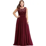 Dlouhé společenské šaty s výstřihem do V pro večerní oslavy Barva: Bordová, Velikost: 7XL