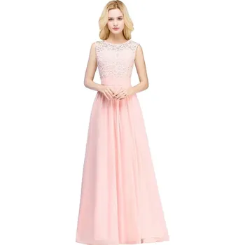 Dámské šaty Elegantní dlouhé šaty s krajkovým topem a áčkovým střihem Barva: Růžová, Velikost: S