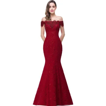 Dámské šaty Dlouhé saténové šaty s krajkovou vlečkou pro slavnostní večerní události Velikost: 3XL, Barva (Varianta): CPS199 Burgundy