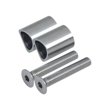 Přechod na vymezení vzdálenosti mezi sloupem ø 48,3 mm a kotevní deskou, ø 20x2,0 mm /L:25 mm, vnitřní šroub: M8x50 mm, broušená nerez K320 / AISI304, bal: 2ks