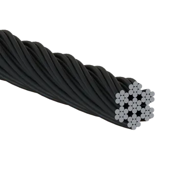 Lanko pro jízdní kolo Nerezové lanko 4mm (7x7 dr.) /AISI316, barva: černá