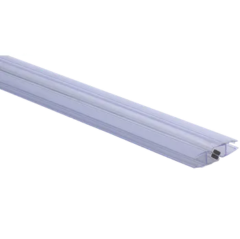 Plastové těsnění magnetické, na sklo 6mm, mezi dvoje skleněné dveře, 180°, 2200mm, 2ks