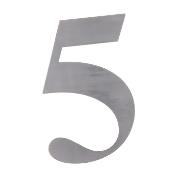 Zábradlí Číslo domovní 5, (156x1.5mm), s 3M páskou, broušená nerez K320/AISI 304