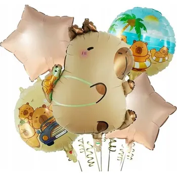 Balónek SADA BALÓNKŮ KAPYBARA CAPIBARA K NAROZENINÁM 5 KS