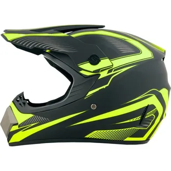 Helma na motorku ENDURO CROSS helma na ČTYŘKOLKU ATV PITBIKE KOLO BMX KOLOBĚŽKU Černá Žlutá XL